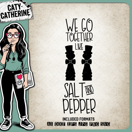 We Go Together Like Salt & Pepper Mr & Mr Groom & Groom Wedding – SVG Design by Caty Catherine