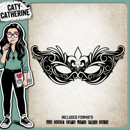 Mardi Gras Mask Masquerade Mask – SVG Design by Caty Catherine