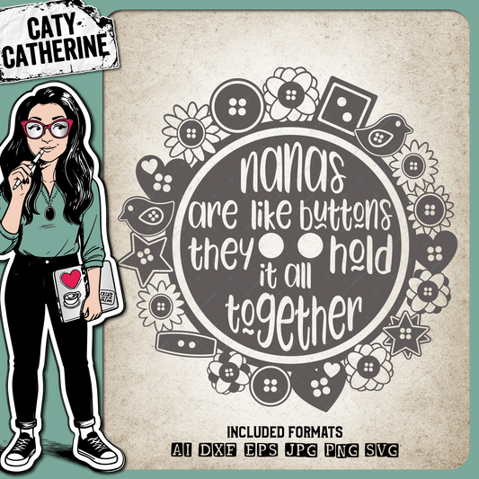 Nanas Are Like Buttons They Hold It All Together – Family SVG Design by Caty Catherine