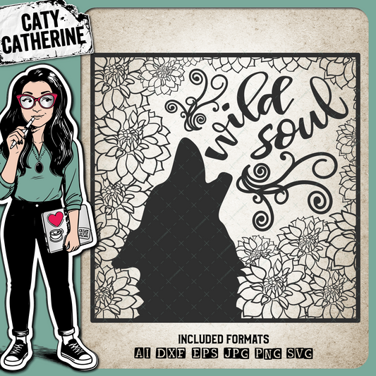 Wild Soul Wolf Design – Quotes & Sayings SVG Design by Caty Catherine