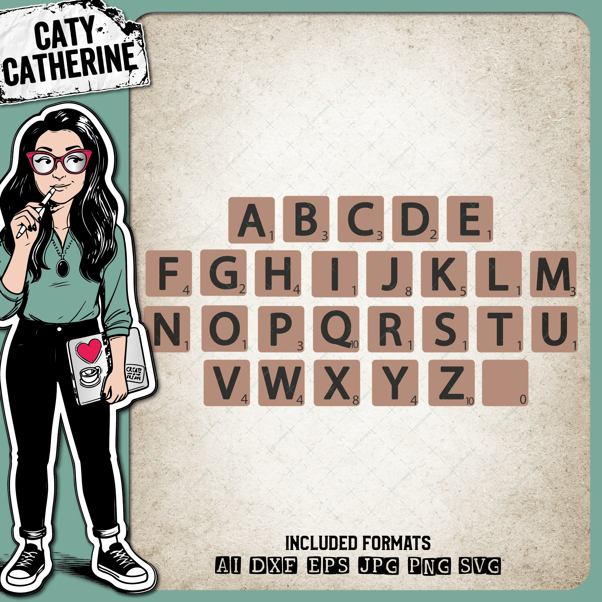 A-Z Scrabble Letters – Creative Elements SVG Design by Caty Catherine