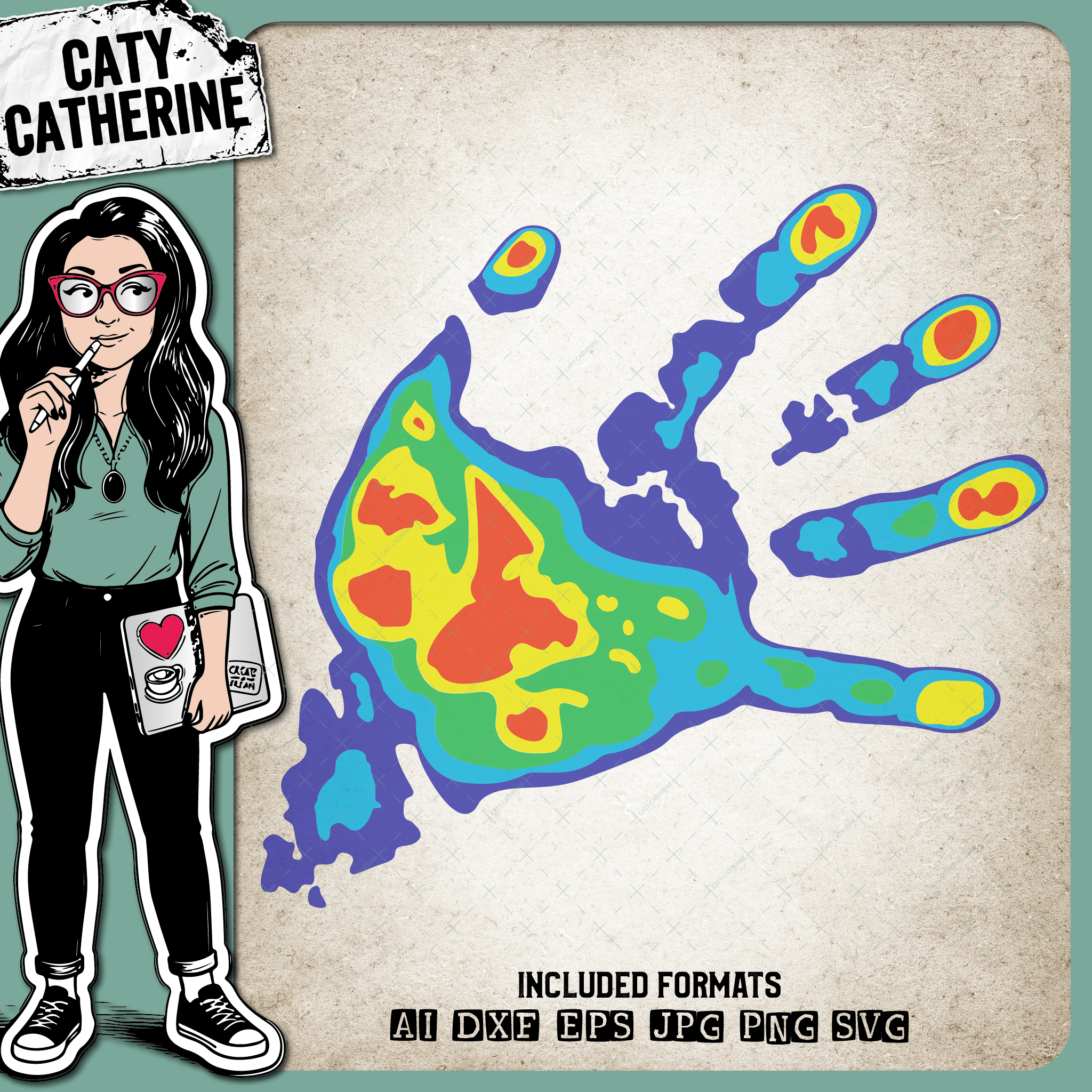 Thermal Hand Print – Creative Elements SVG Design by Caty Catherine