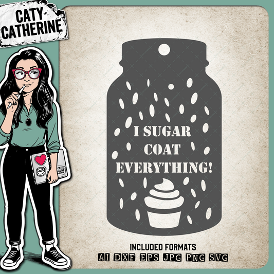 Home Made Baking Gift Tag I Sugar Coat Everything! – Gift Tags SVG Design by Caty Catherine