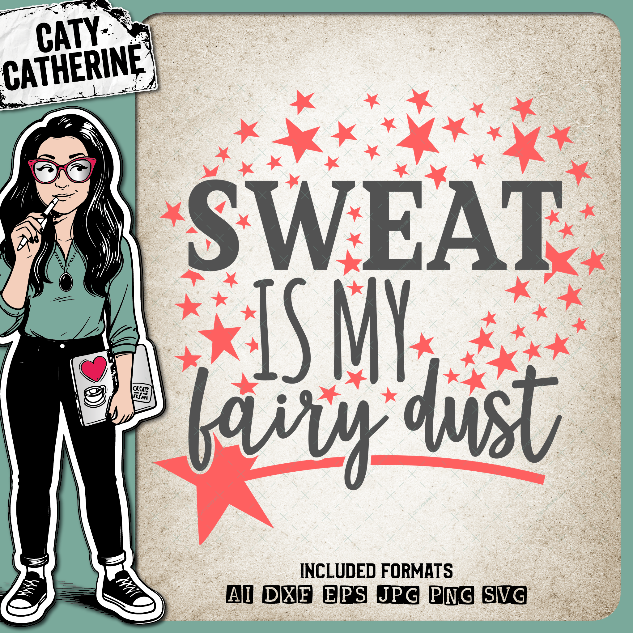 Sweat Is My Fairy Dust Workout Fitness Gym Funny Tee Design – Sport SVG Design by Caty Catherine