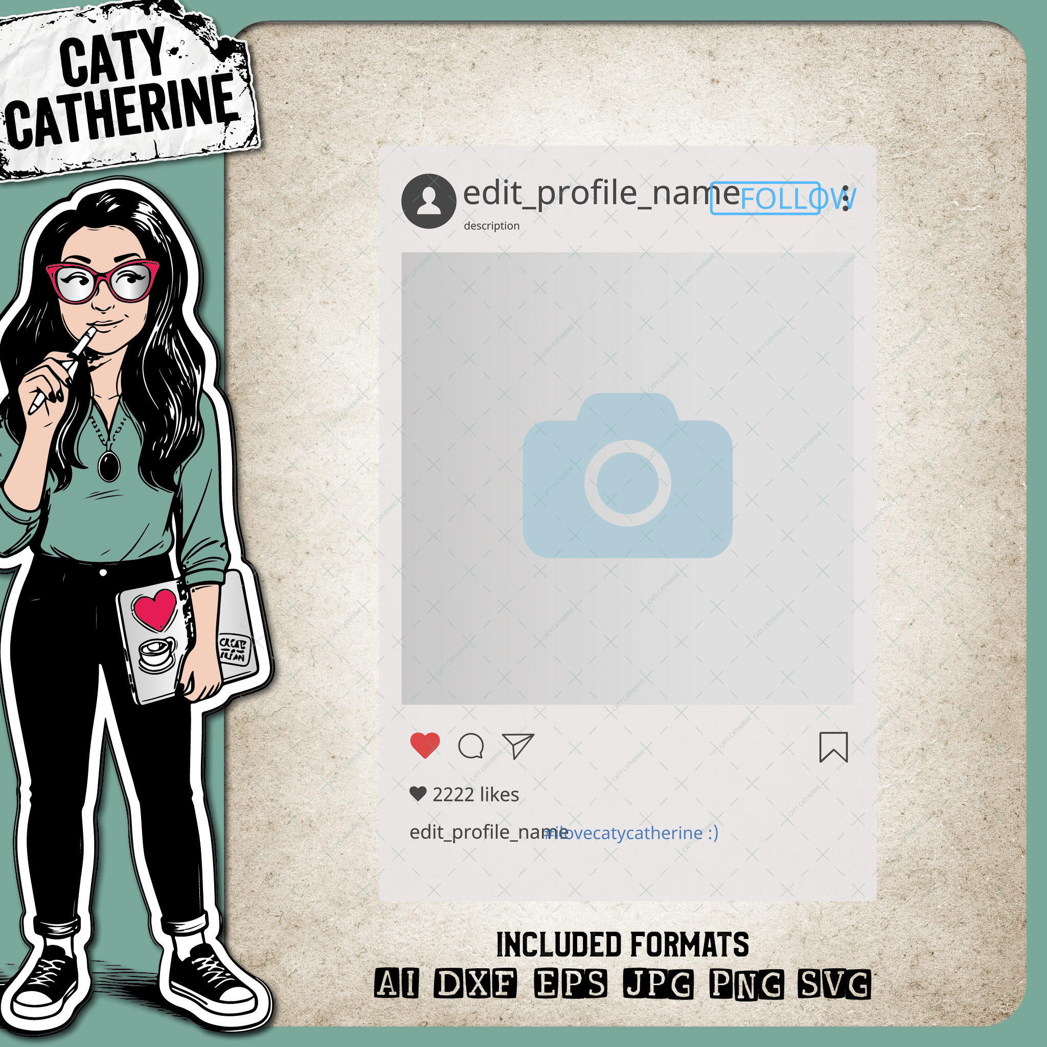 Instagram Editable Frame – Wedding SVG Design by Caty Catherine
