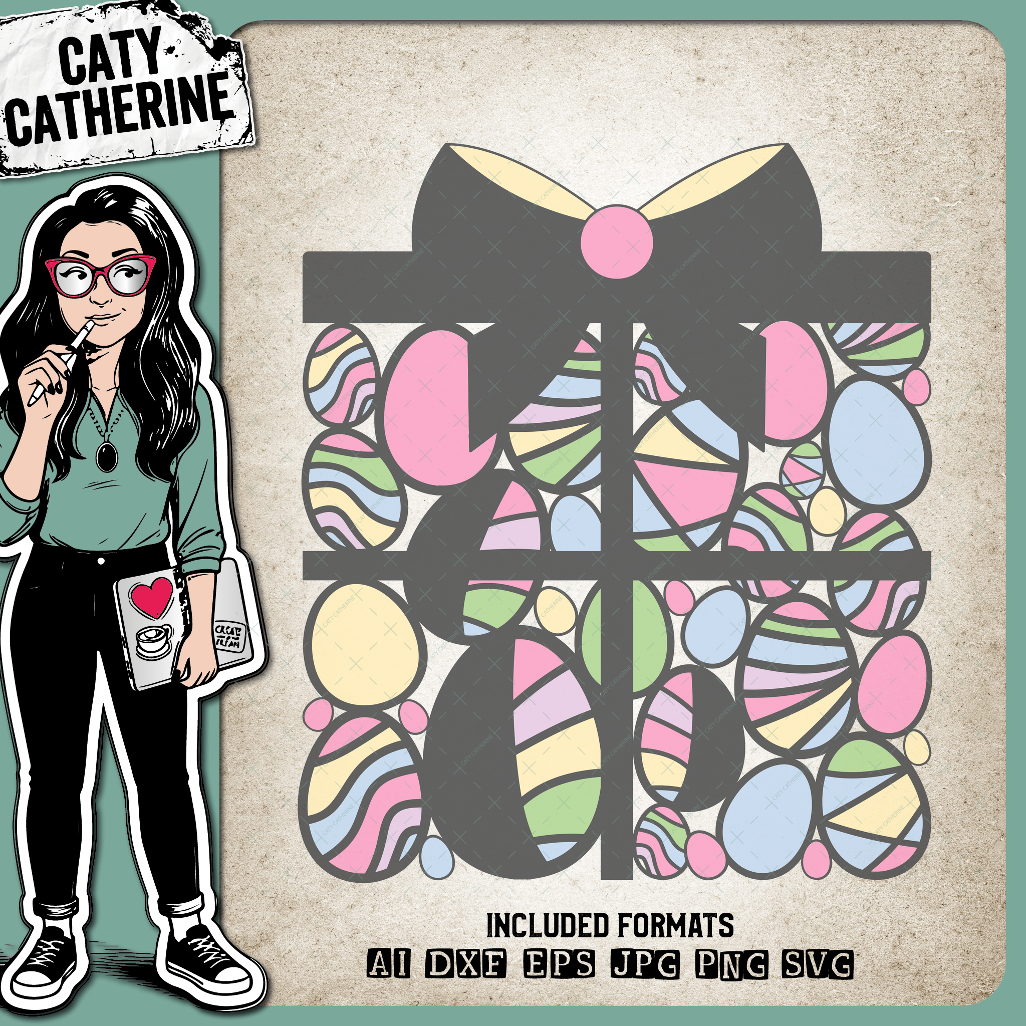 Easter Egg Gift Present Box – SVG Design by Caty Catherine