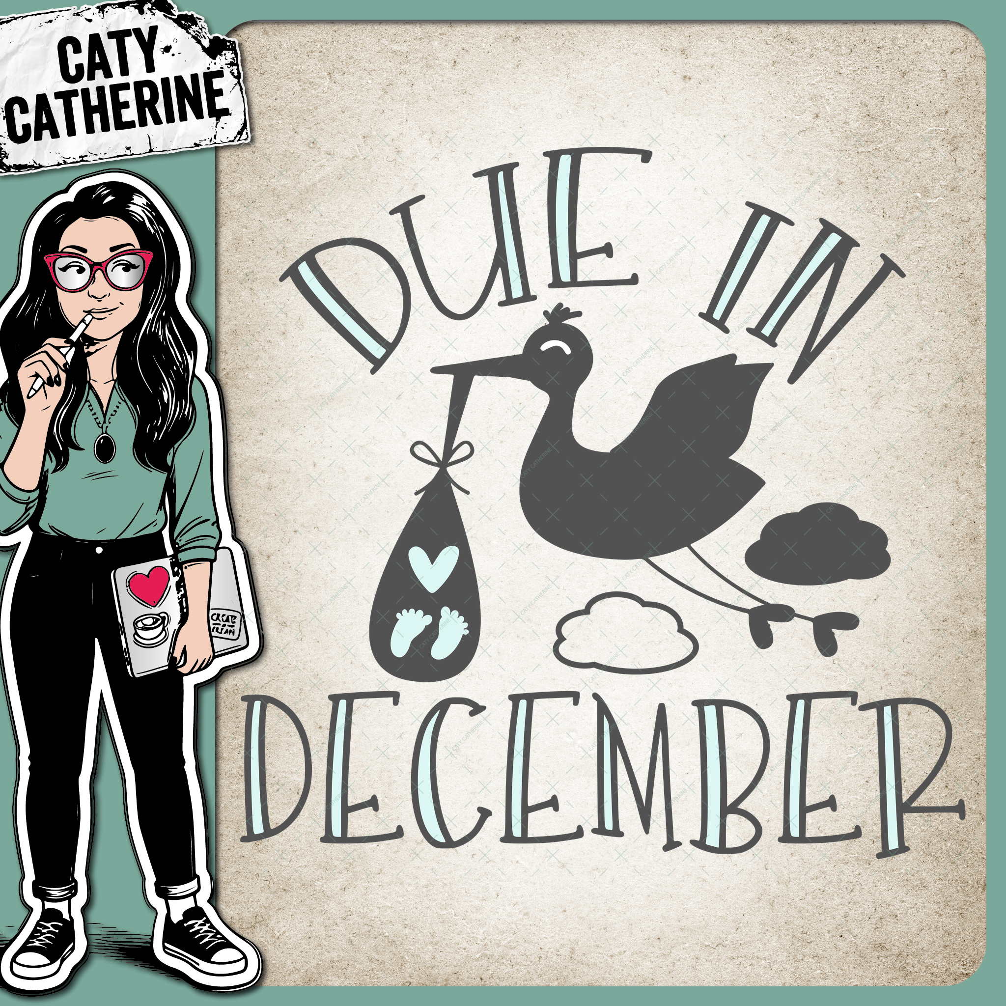 Due In December Pregnancy Announcement – Babies & Kids SVG Design by Caty Catherine