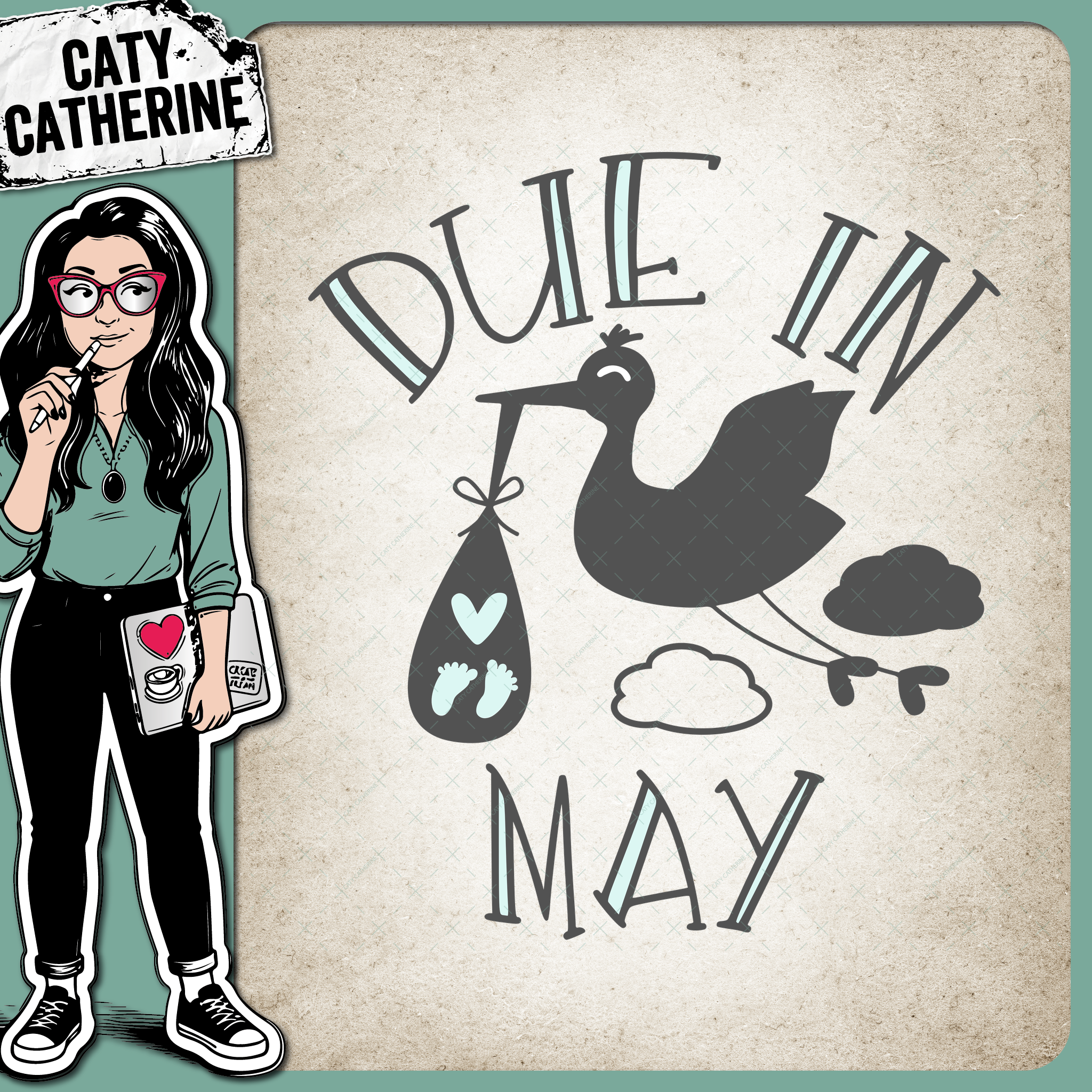 Due In May Pregnancy Announcement – Babies & Kids SVG Design by Caty Catherine