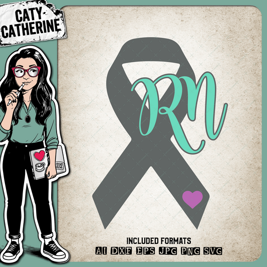 RN Nurse Ribbon Nurses Week – Occupations SVG Design by Caty Catherine