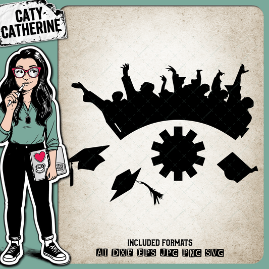 Graduation Cupcake Wrapper & Topper Templates – Education SVG Design by Caty Catherine