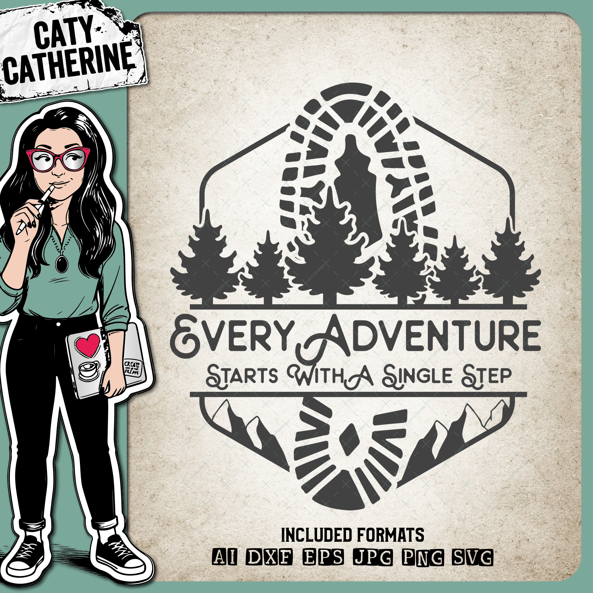 Every Adventure Starts With A Single Step – Quotes & Sayings SVG Design by Caty Catherine