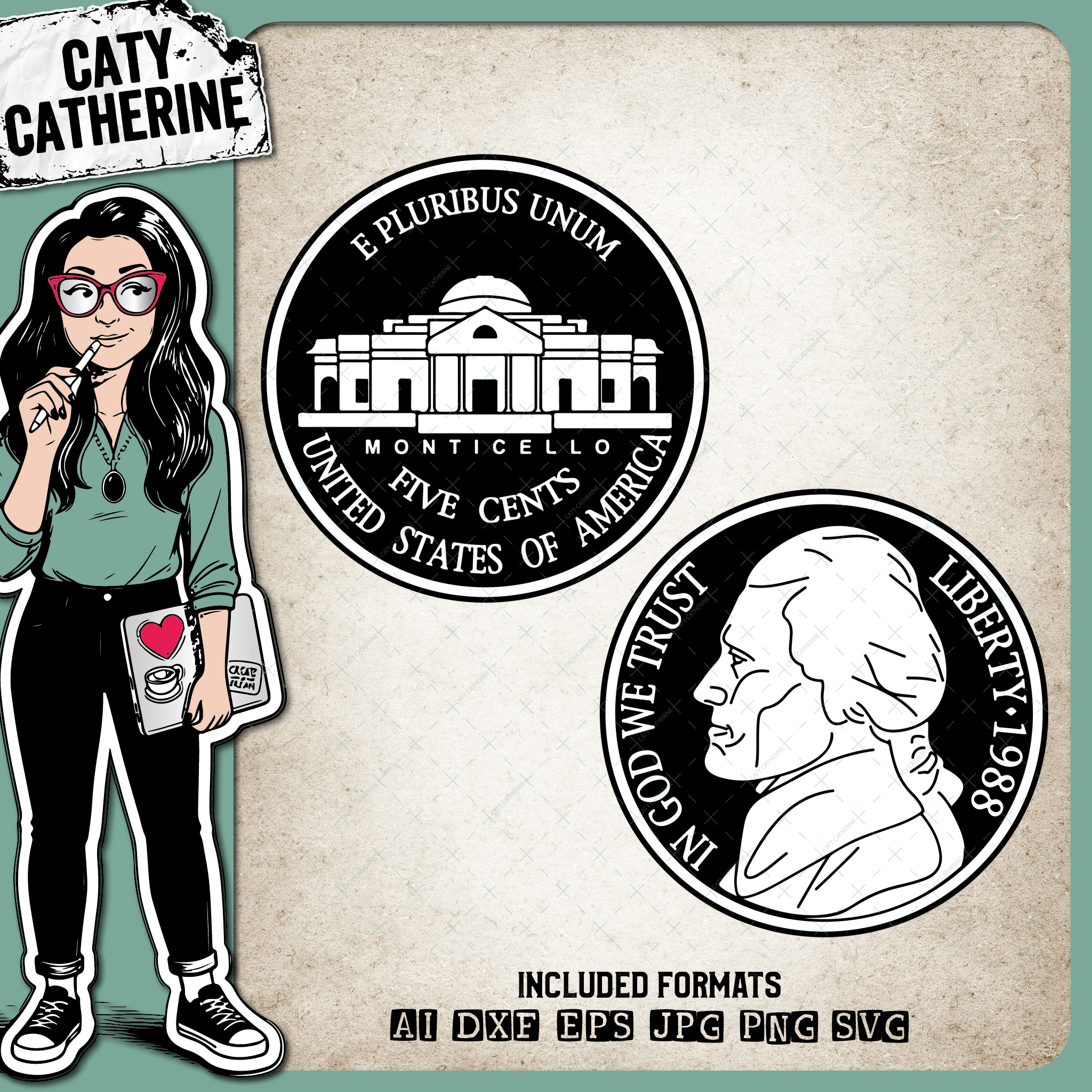 5 Cents Double Nickel 55th – Birthday SVG Design by Caty Catherine