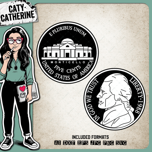 5 Cents Double Nickel 55th – Birthday SVG Design by Caty Catherine
