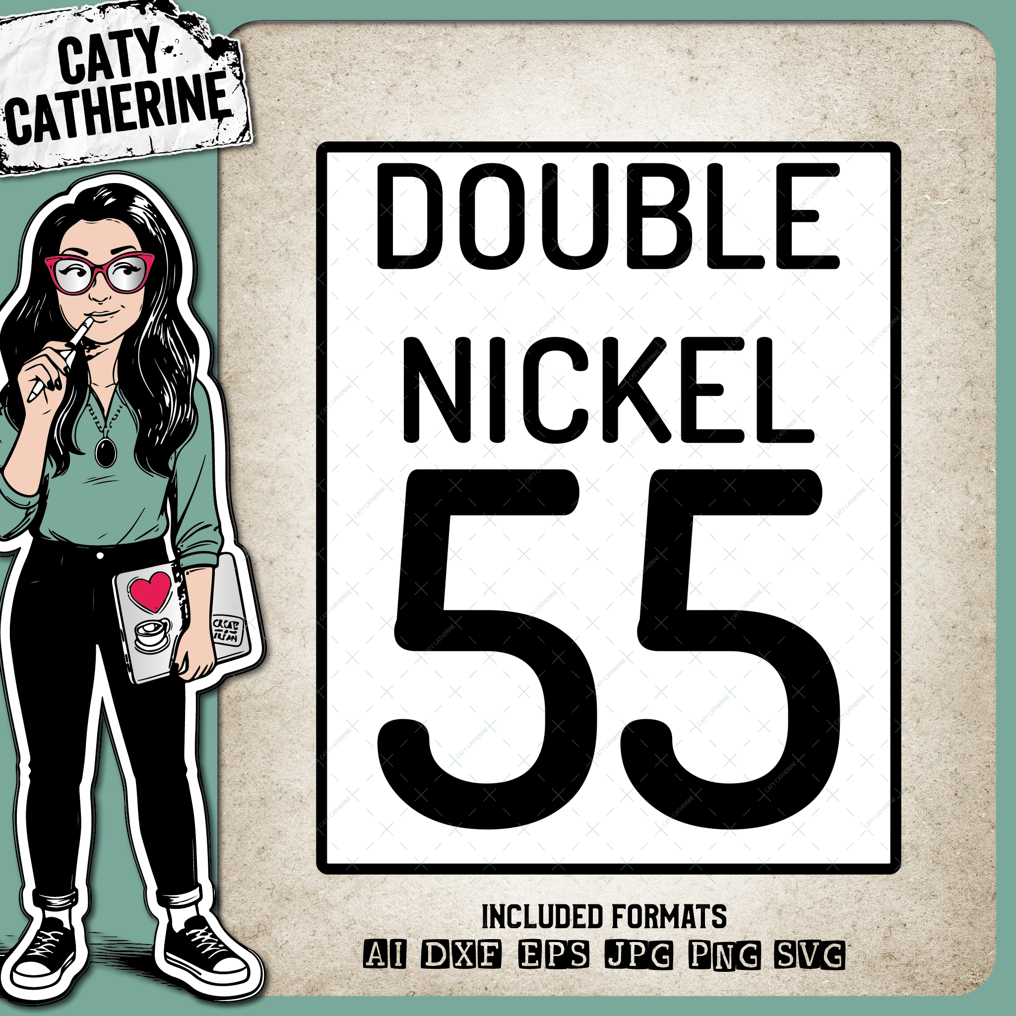 Double Nickel 55th – Birthday SVG Design by Caty Catherine
