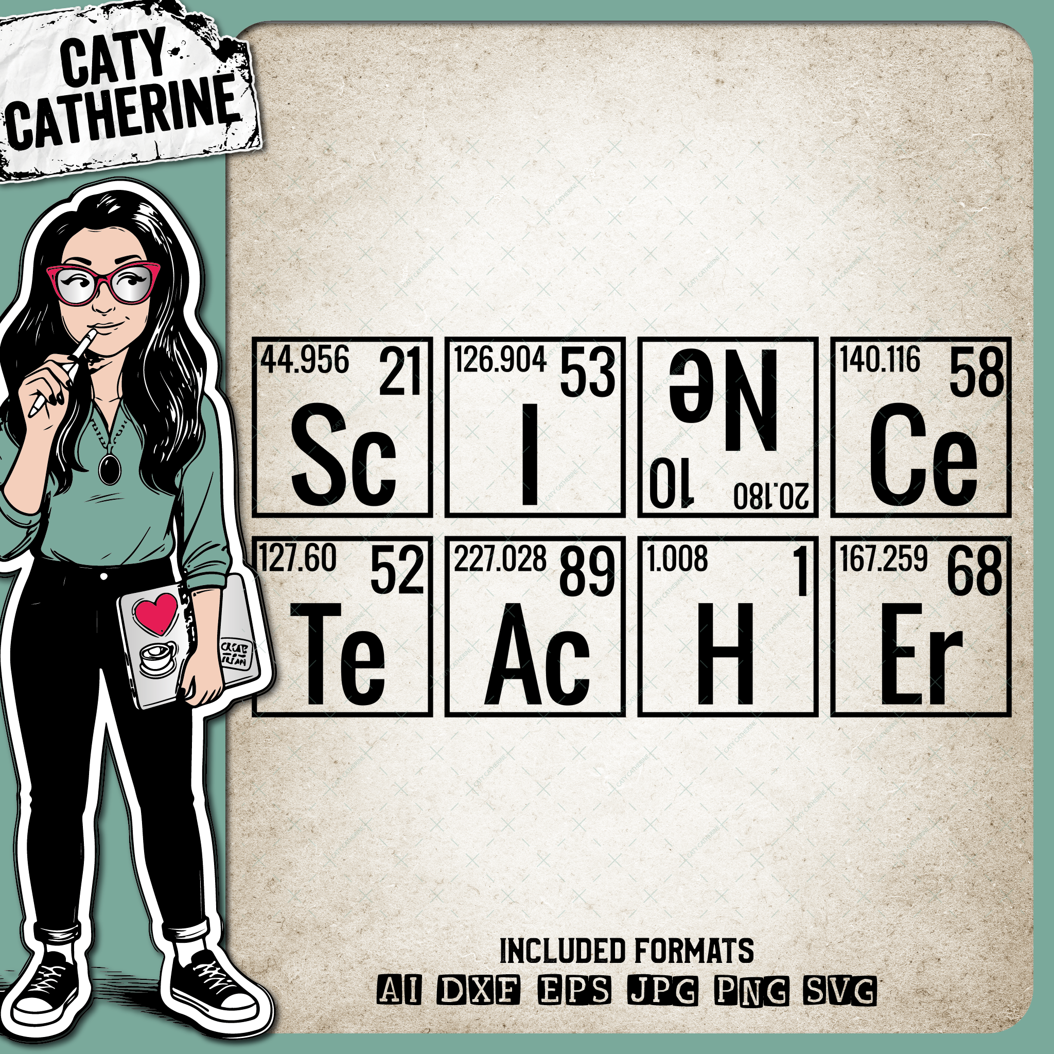 Periodic Table Science Teacher – Education SVG Design by Caty Catherine