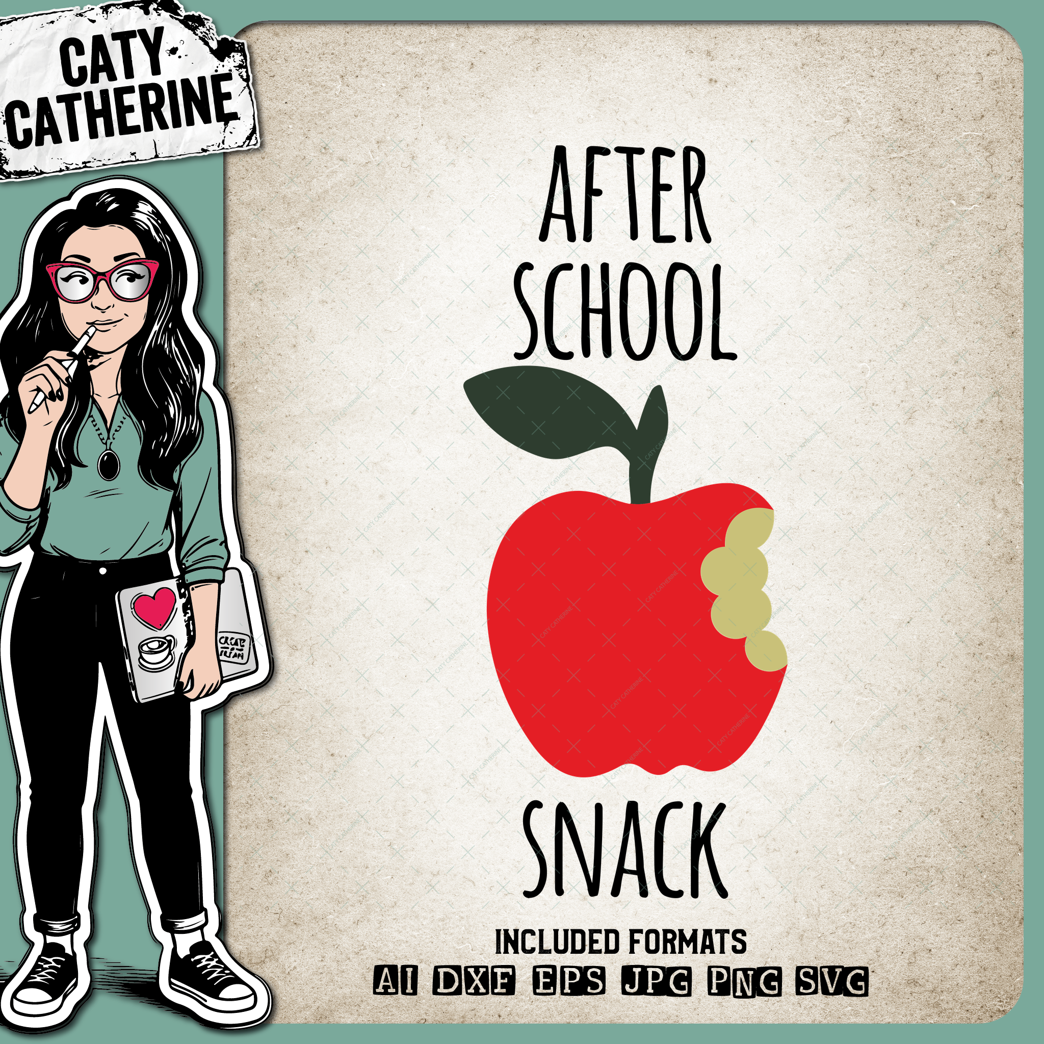 After School Snack Teacher Wine Glass – Food & Drink SVG Design by Caty Catherine