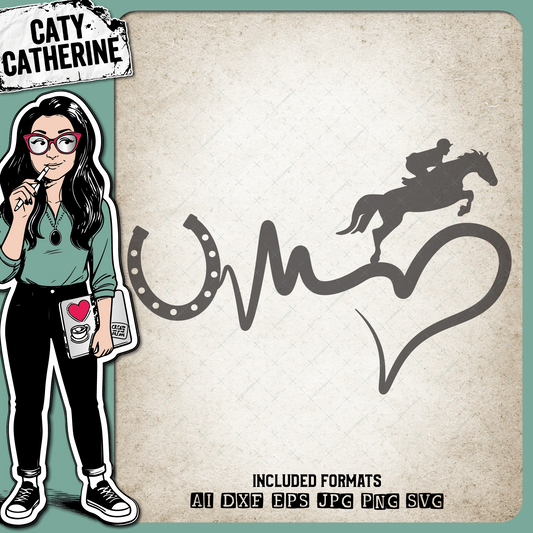 Heartbeat Love Horse Riding – Sport SVG Design by Caty Catherine