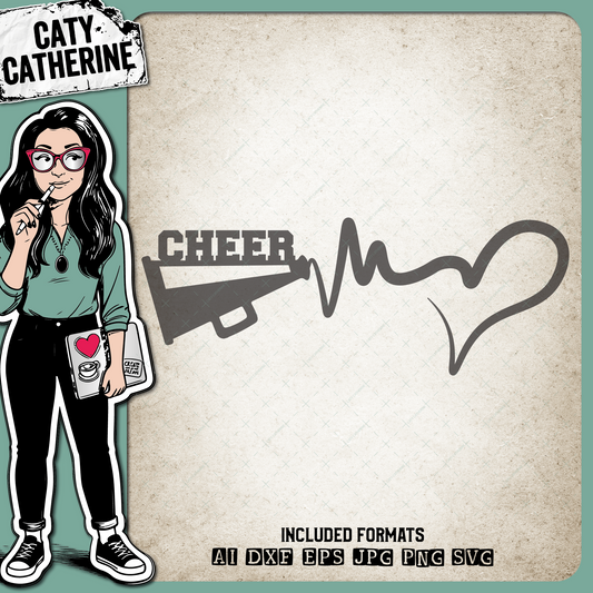 Heartbeat Love Cheerleading Cheer – Sport SVG Design by Caty Catherine