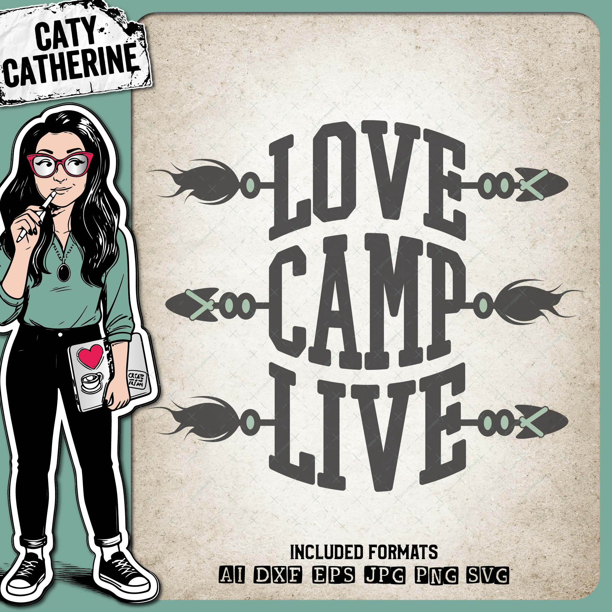 Love Camp Live Camping Arrow – Outdoors SVG Design by Caty Catherine