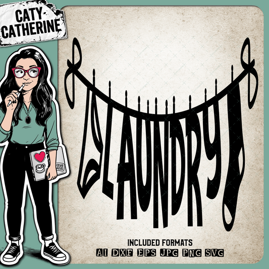 Laundry Clothes On Washing Line – Home Decor SVG Design by Caty Catherine