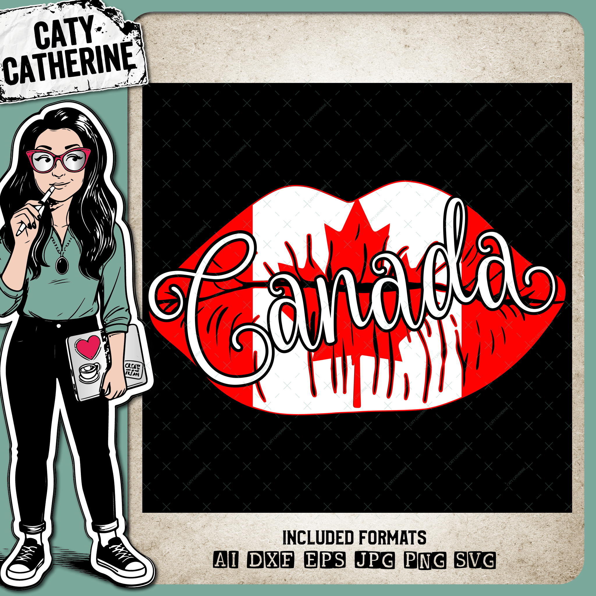 Canada Lips Canadian Flag Canada Day – Travel SVG Design by Caty Catherine