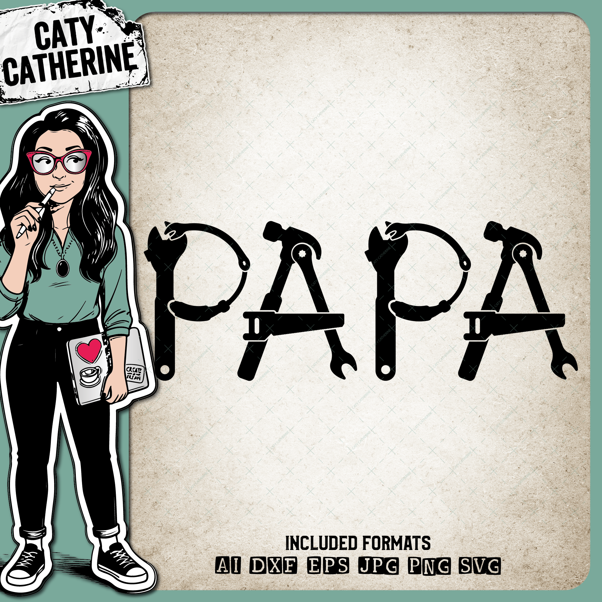 Papa Father's Day Tool Theme – Father’s Day SVG Design by Caty Catherine