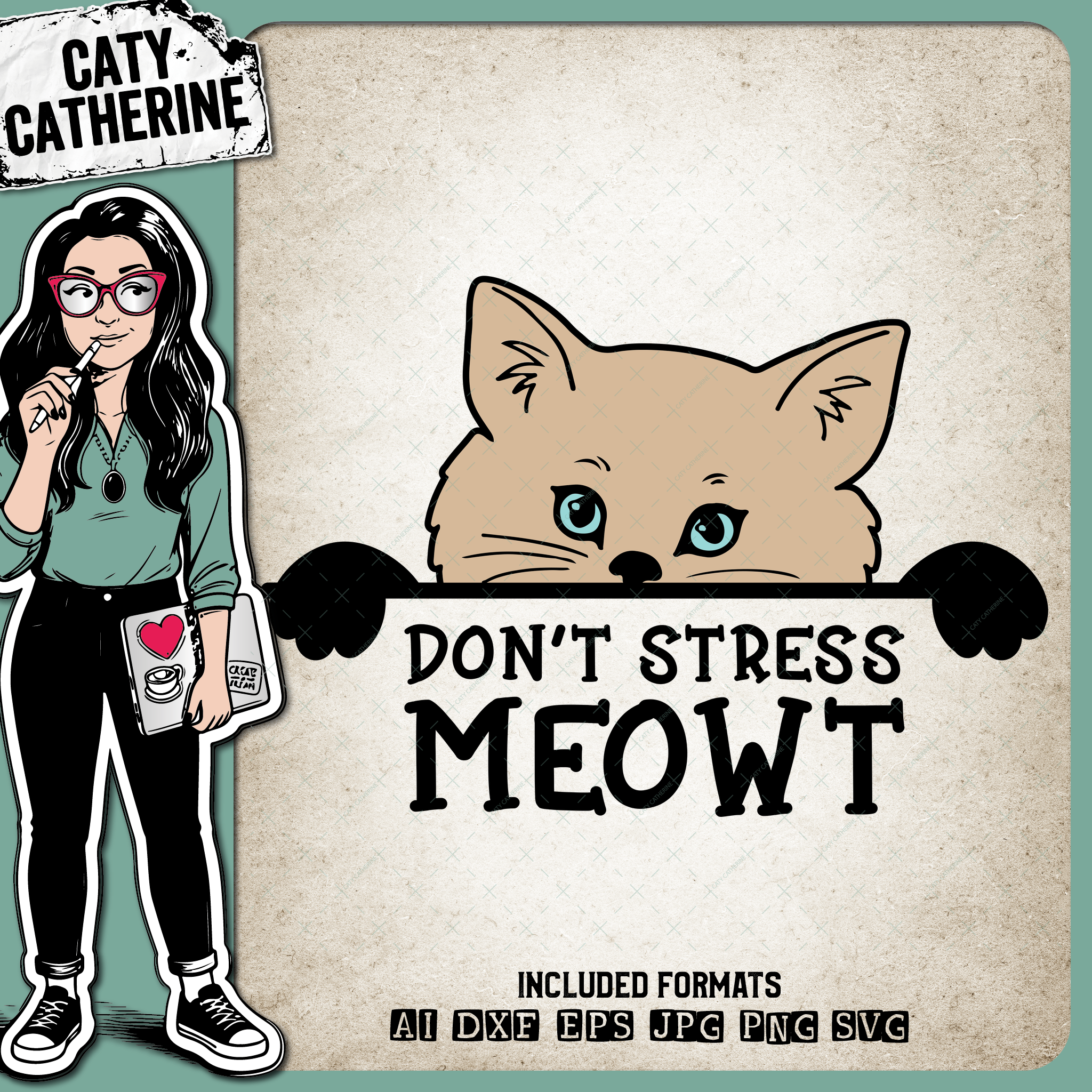 Don't Stress MEOWT Cat – Pets & Animals SVG Design by Caty Catherine