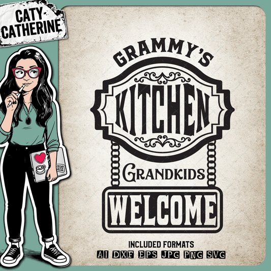Grammy's Kitchen Grandkids Welcome – Family SVG Design by Caty Catherine