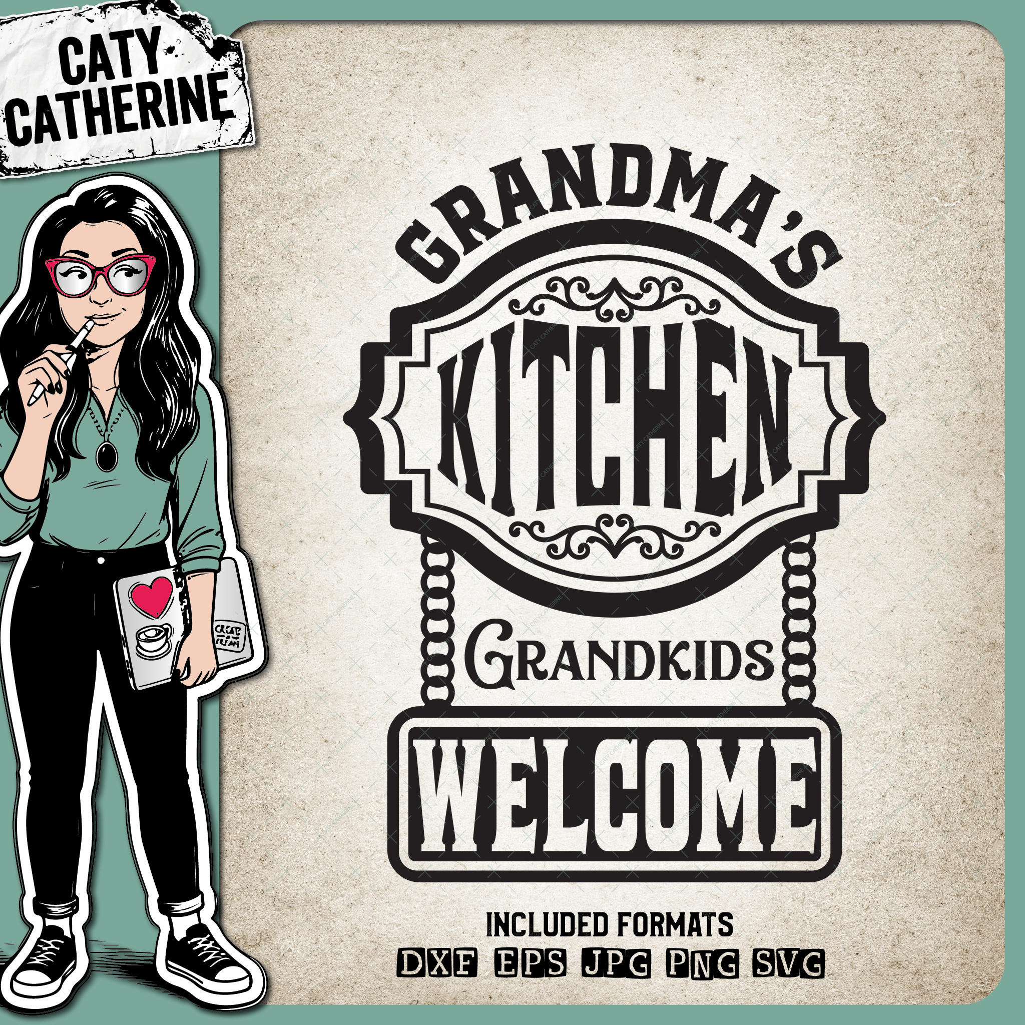 Grandma's Kitchen Grandkids Welcome – Family SVG Design by Caty Catherine