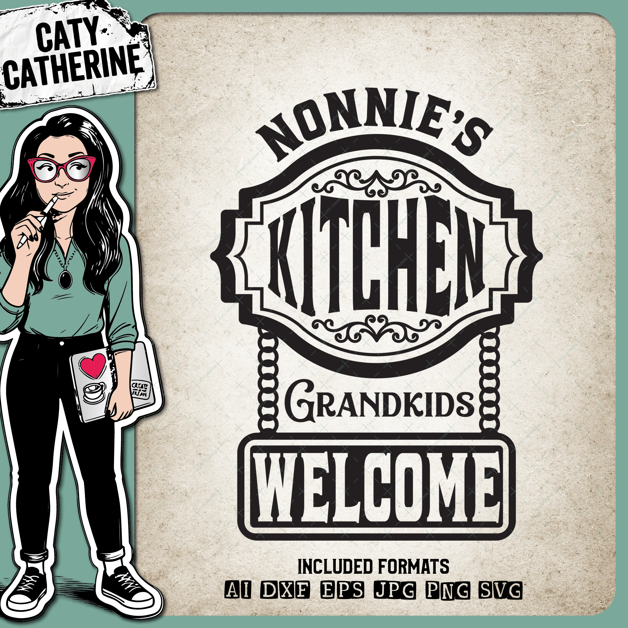 Nonnie's Kitchen Grandkids Welcome – Family SVG Design by Caty Catherine