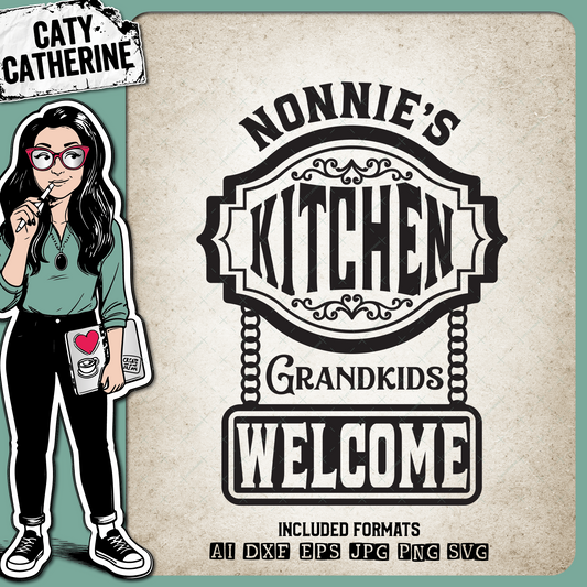 Nonnie's Kitchen Grandkids Welcome – Family SVG Design by Caty Catherine
