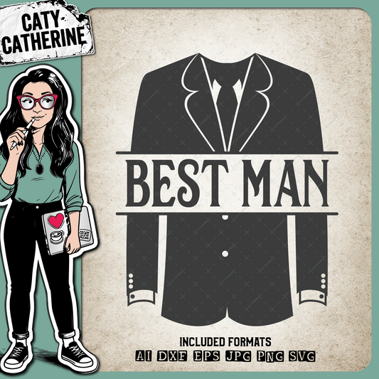 Wedding Party Male Roles Tuxedo Best Man – SVG Design by Caty Catherine