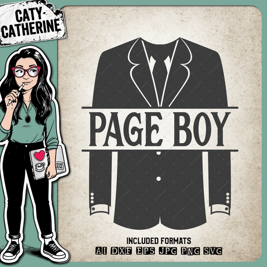 Wedding Party Male Roles Tuxedo PageBoy – SVG Design by Caty Catherine