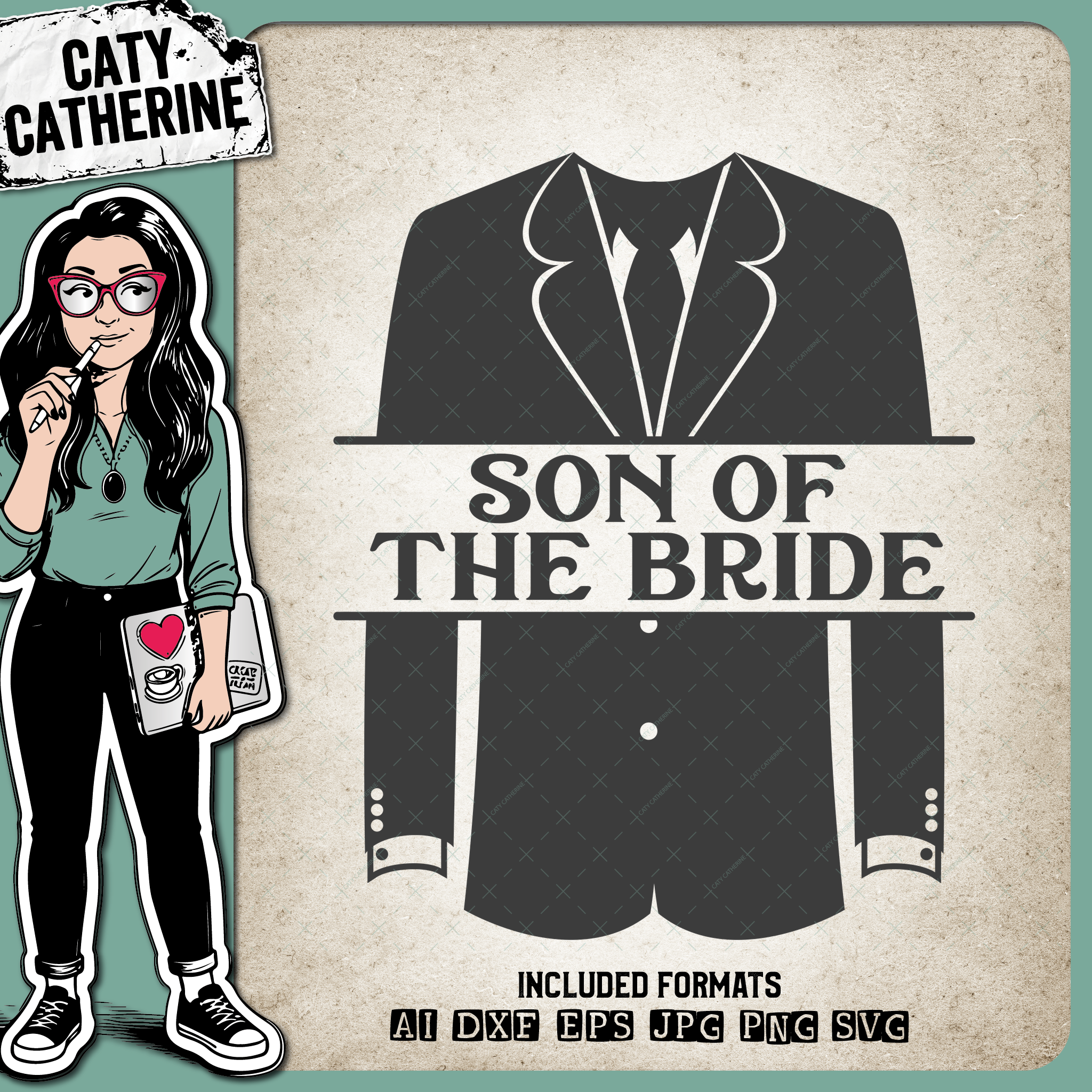 Wedding Party Male Roles Tuxedo Son Of Bride – SVG Design by Caty Catherine