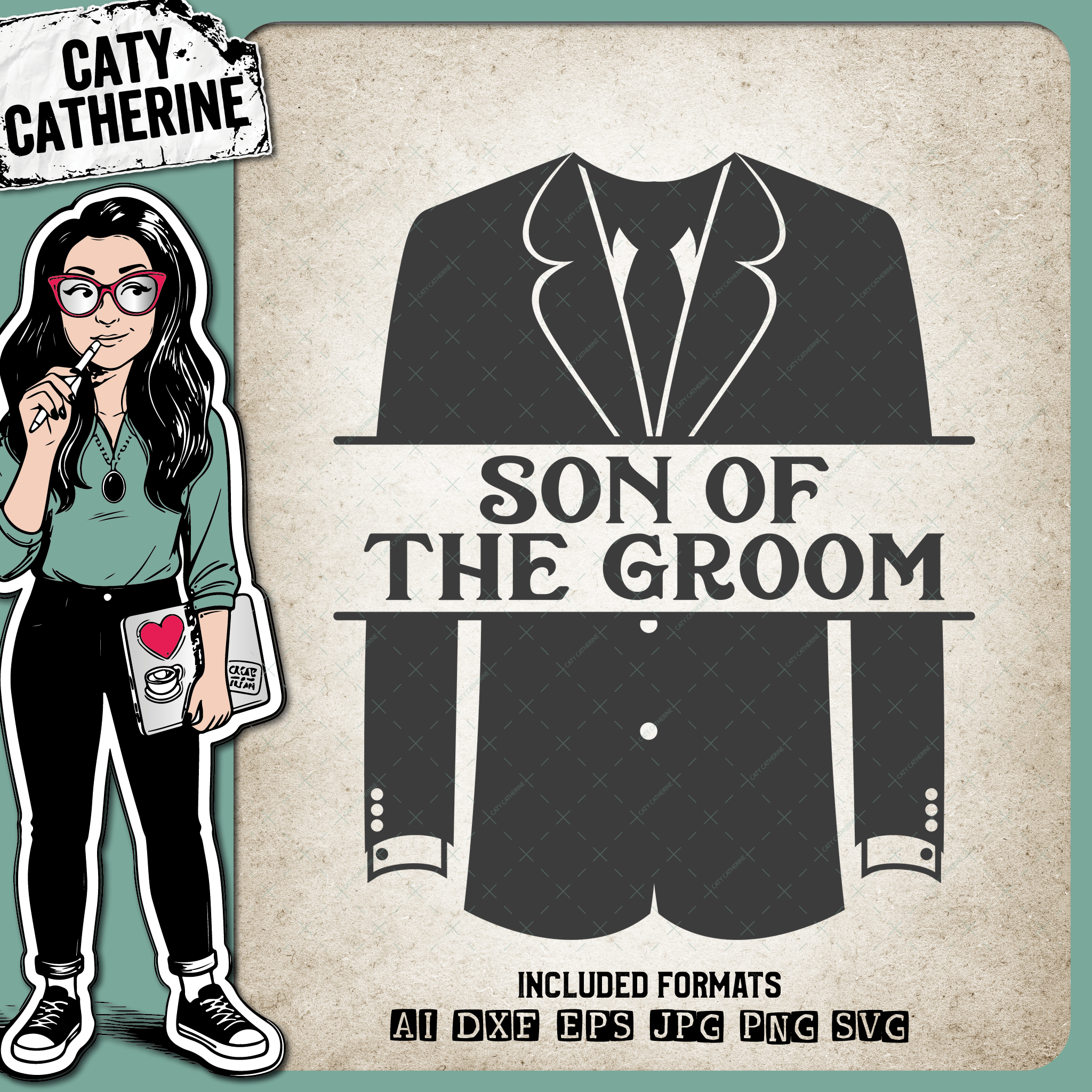 Wedding Party Male Roles Tuxedo Son Of Groom – SVG Design by Caty Catherine