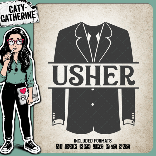 Wedding Party Male Roles Tuxedo Usher – SVG Design by Caty Catherine