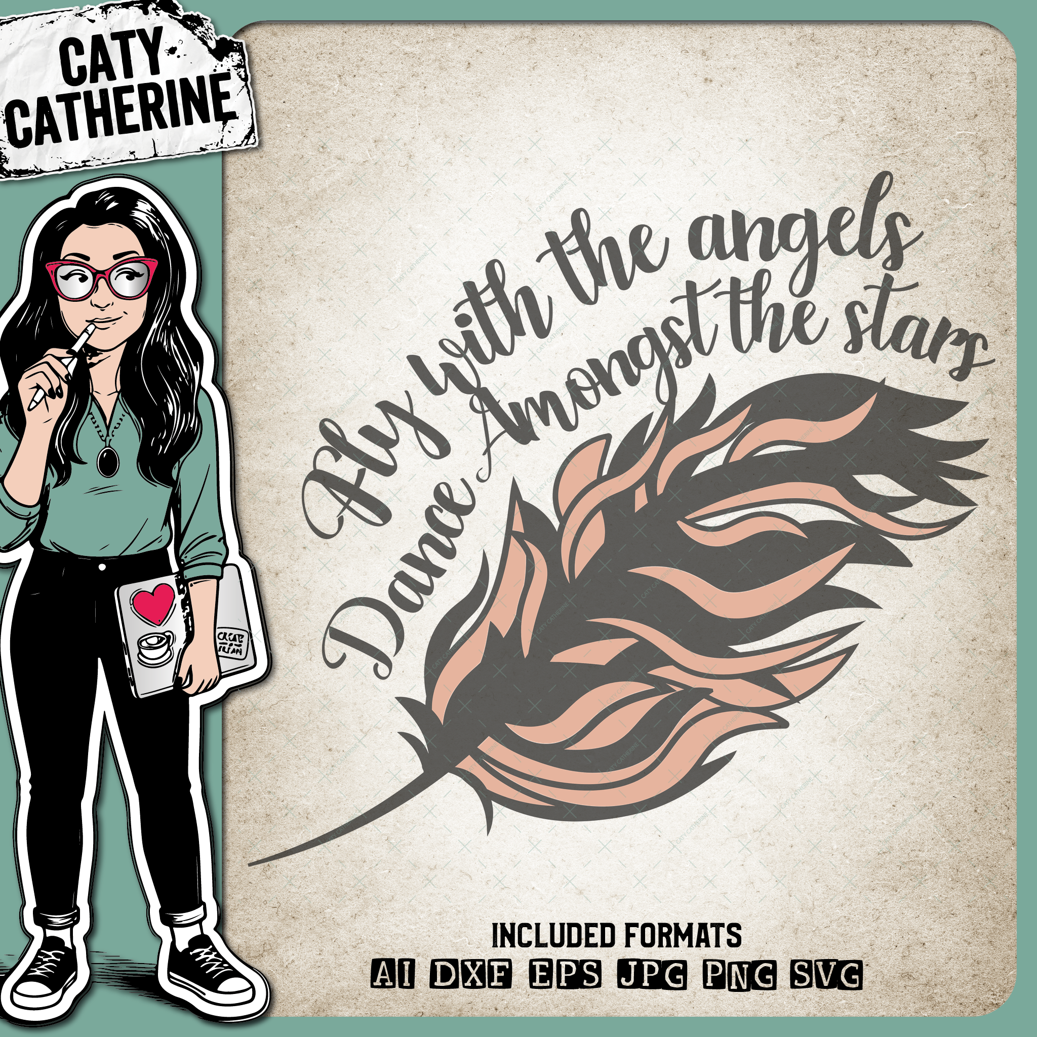 Fly With The Angels Dance Amongst The Stars – Quotes & Sayings SVG Design by Caty Catherine