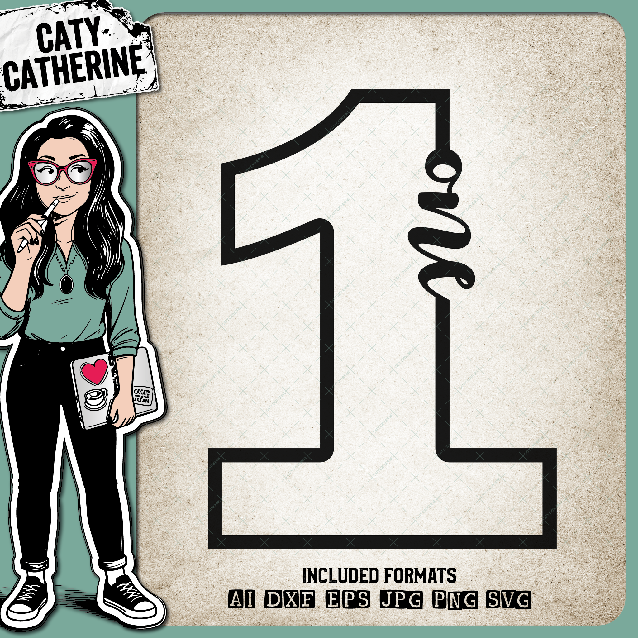 1 One Year Old – Birthday SVG Design by Caty Catherine