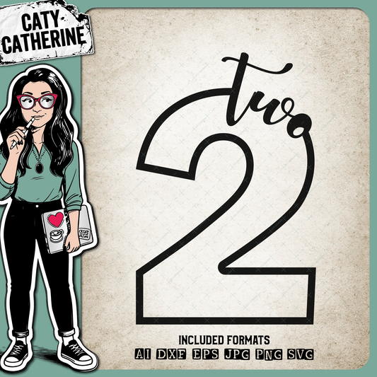 2 Two Years Old – Birthday SVG Design by Caty Catherine