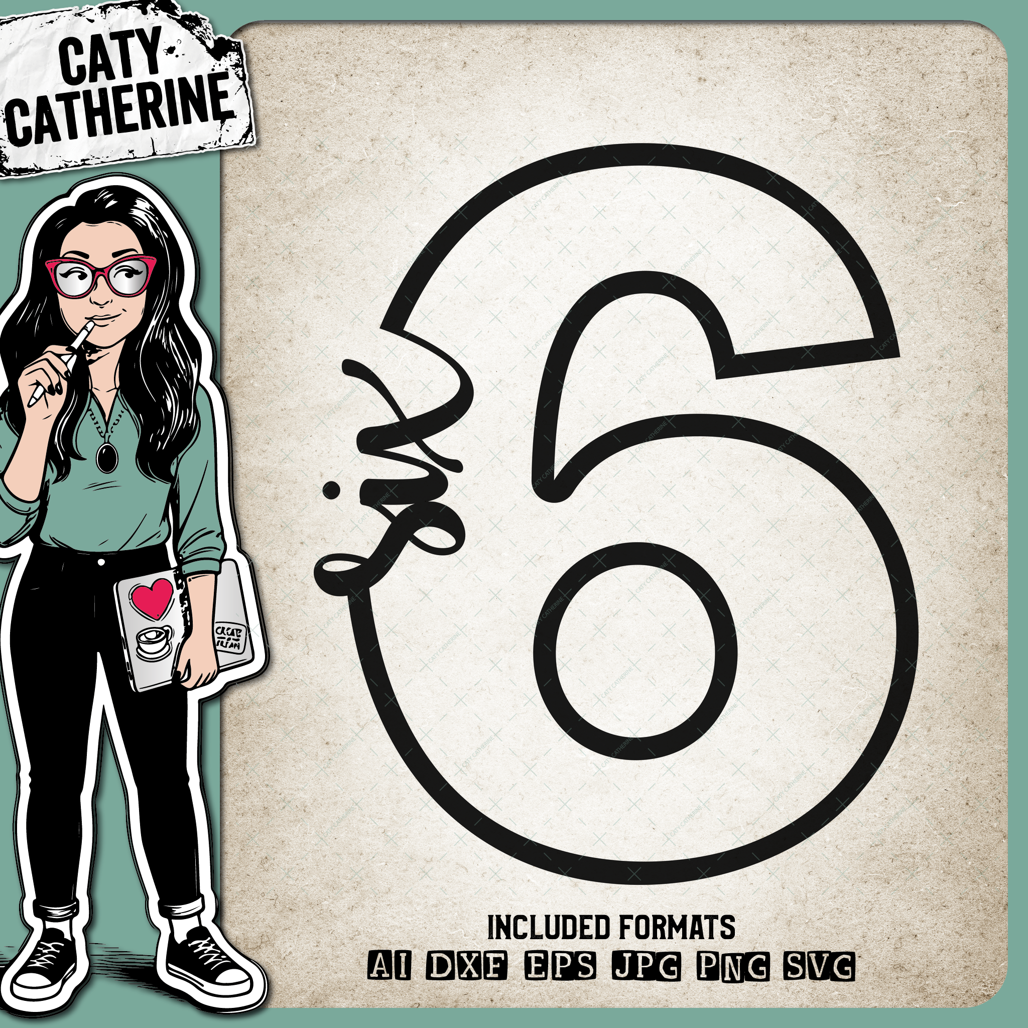 6 Six Years Old – Birthday SVG Design by Caty Catherine