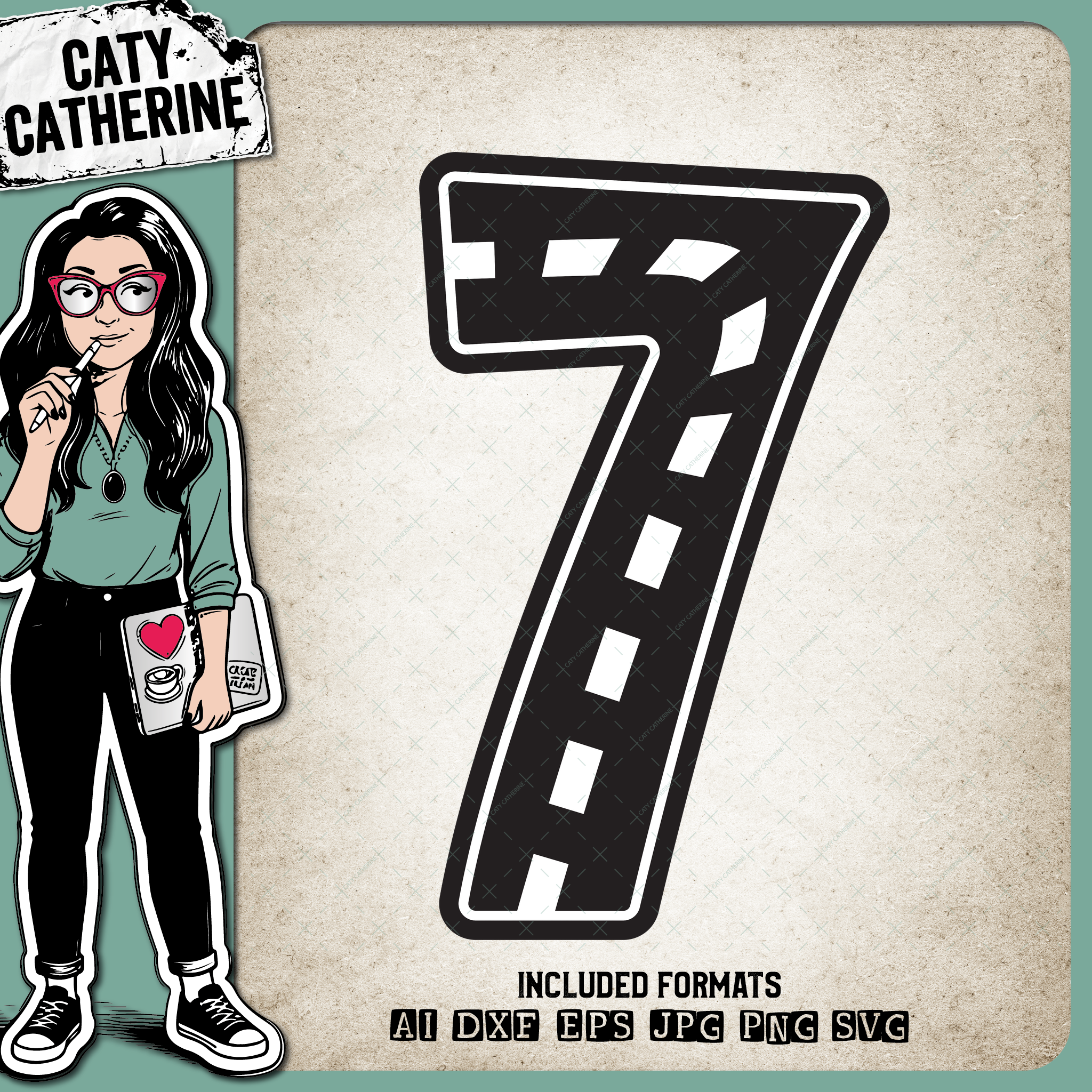 Road Map Kids Number Seven – Birthday SVG Design by Caty Catherine