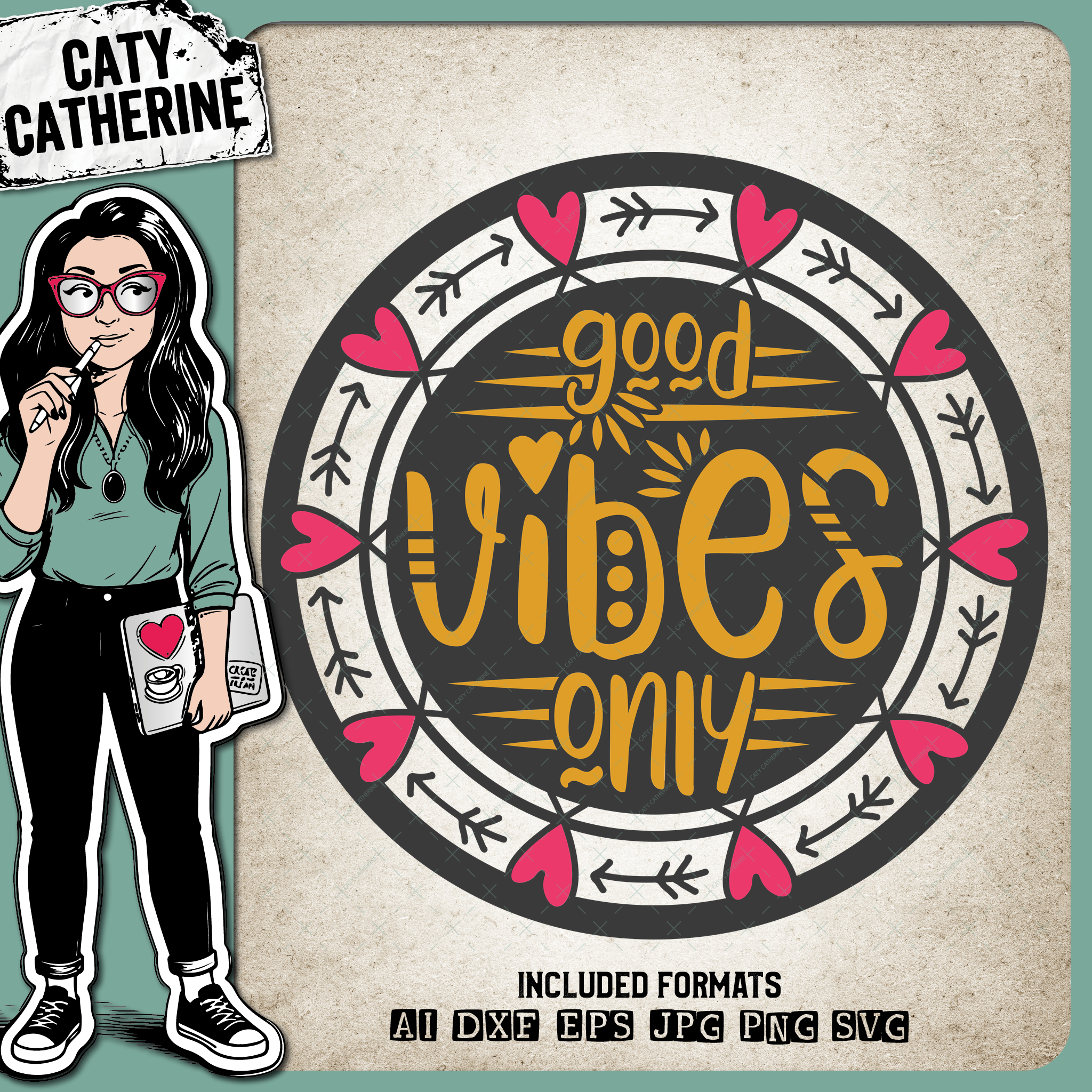 Good Vibes Only Boho – Quotes & Sayings SVG Design by Caty Catherine