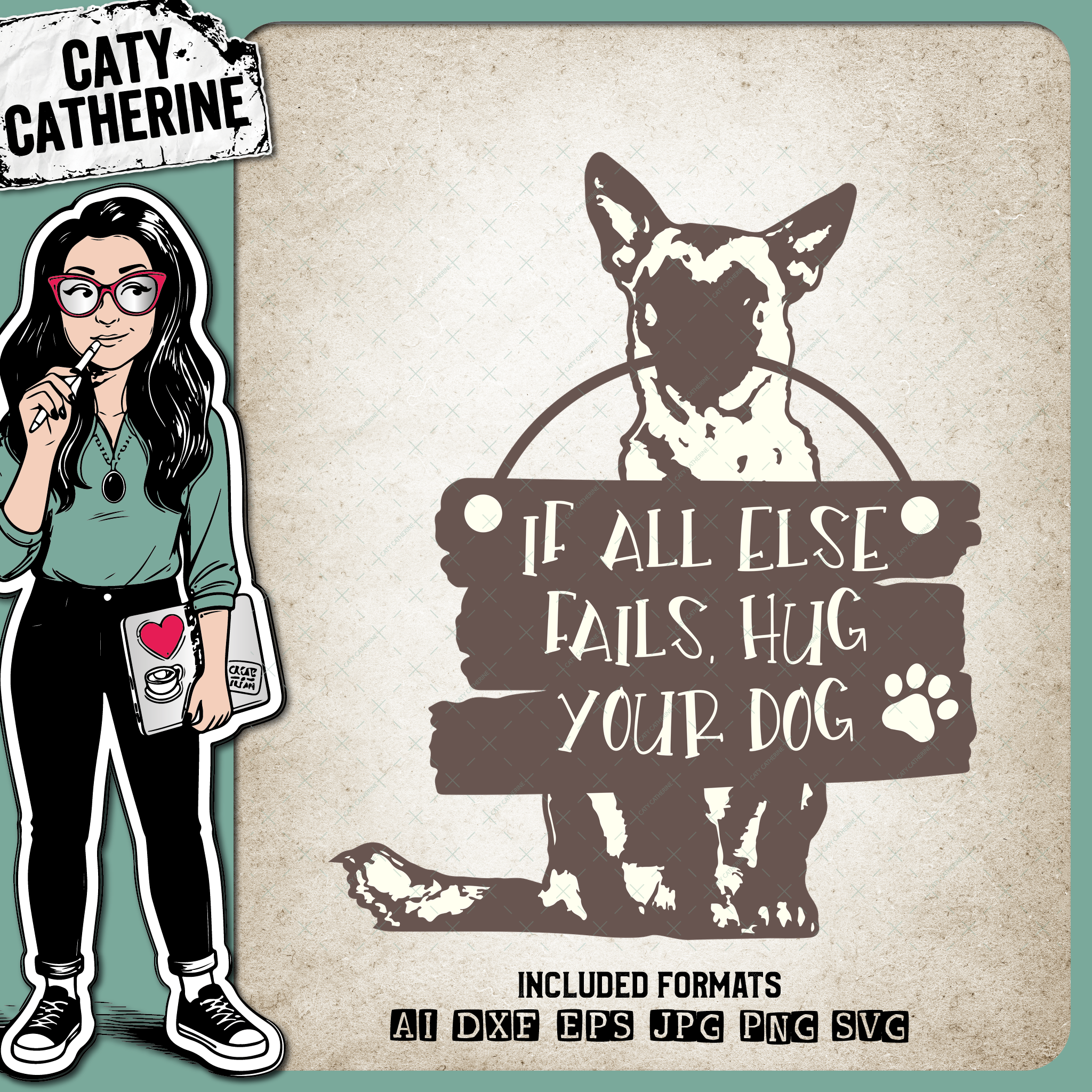 If All Else Fails, Hug Your Dog – Pets & Animals SVG Design by Caty Catherine