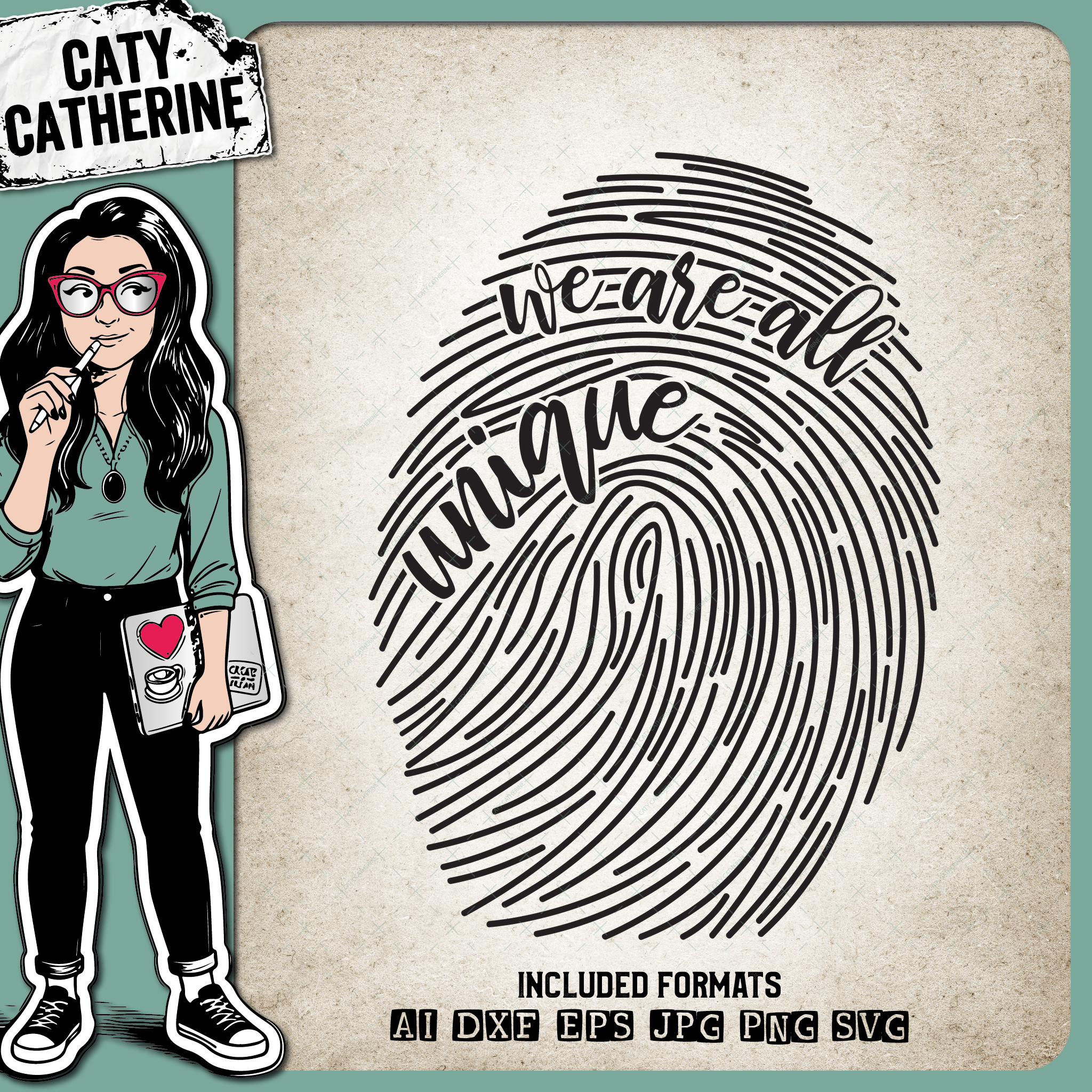 We Are All Unique Fingerprint – Quotes & Sayings SVG Design by Caty Catherine