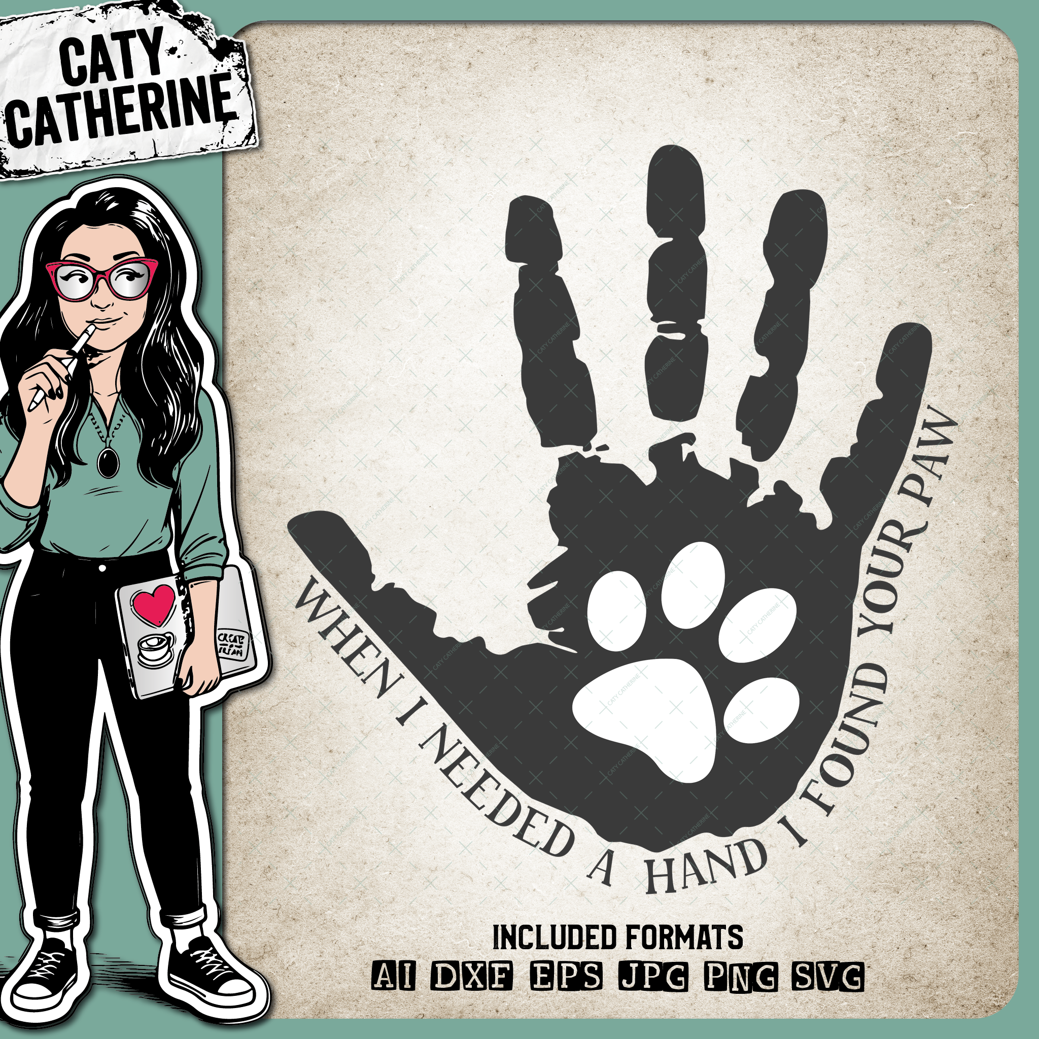 When I Needed A Hand I Found Your Paw – Pets & Animals SVG Design by Caty Catherine