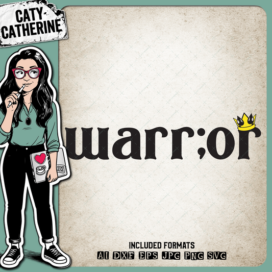 Warrior Semicolon Suicide Prevention Awareness – Health SVG Design by Caty Catherine