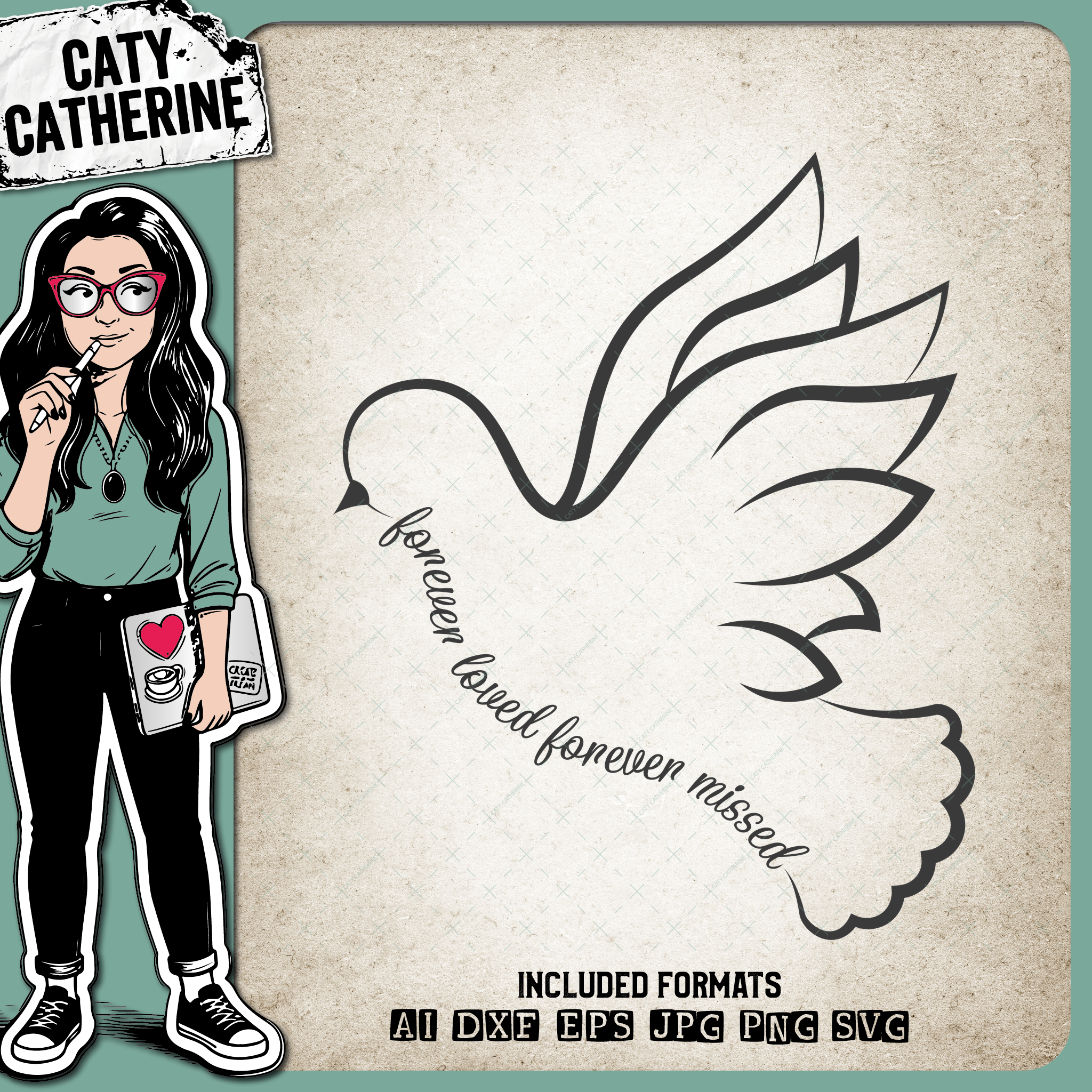 Forever Loved Forever Missed – Remembrance SVG Design by Caty Catherine