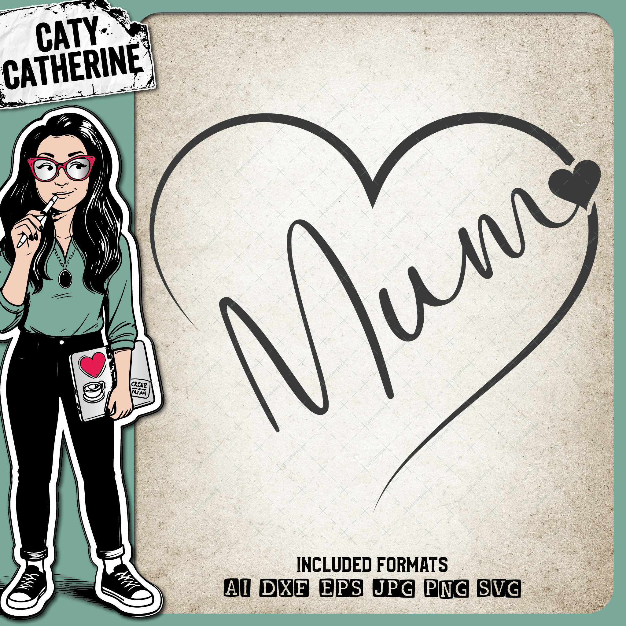 Mum Remembrance Heart – SVG Design by Caty Catherine