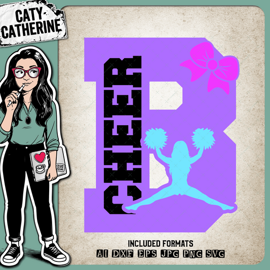Letter B Cheerleading Monogram Letters – Monograms SVG Design by Caty Catherine