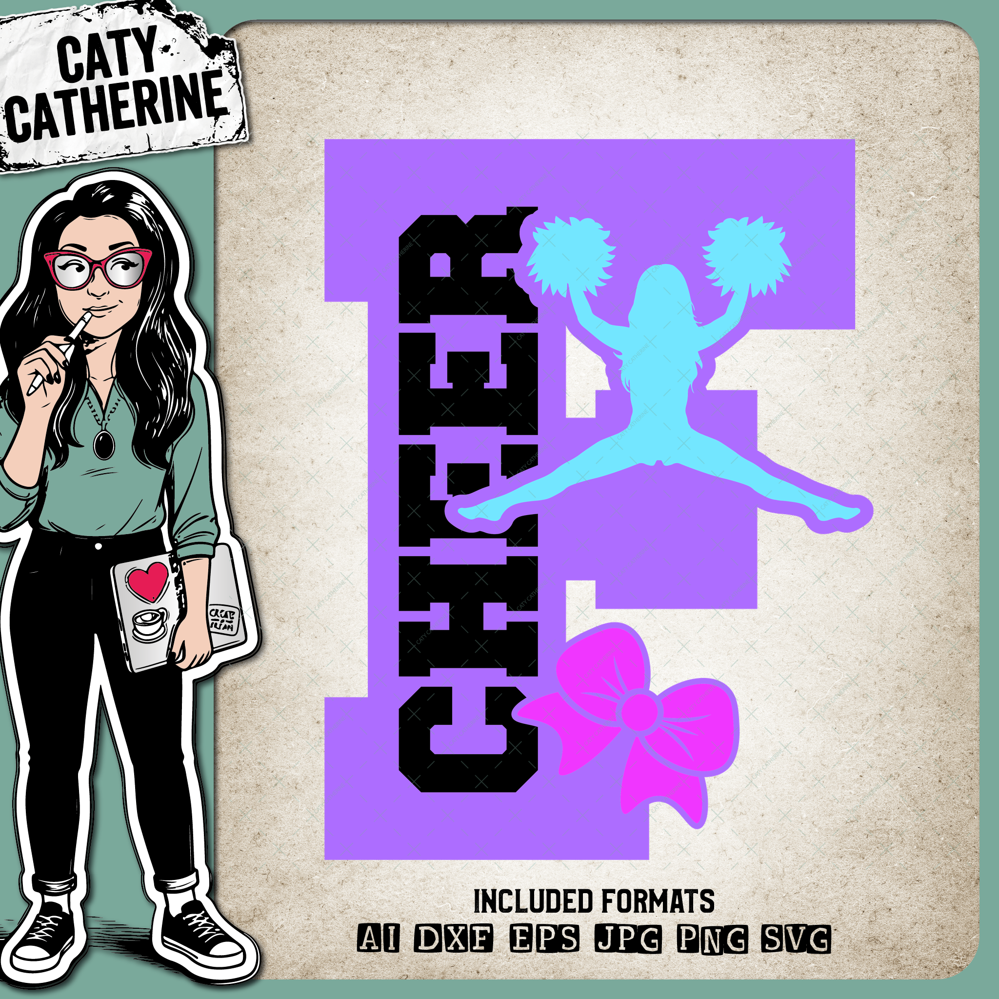 Letter F Cheerleading Monogram Letters – Monograms SVG Design by Caty Catherine